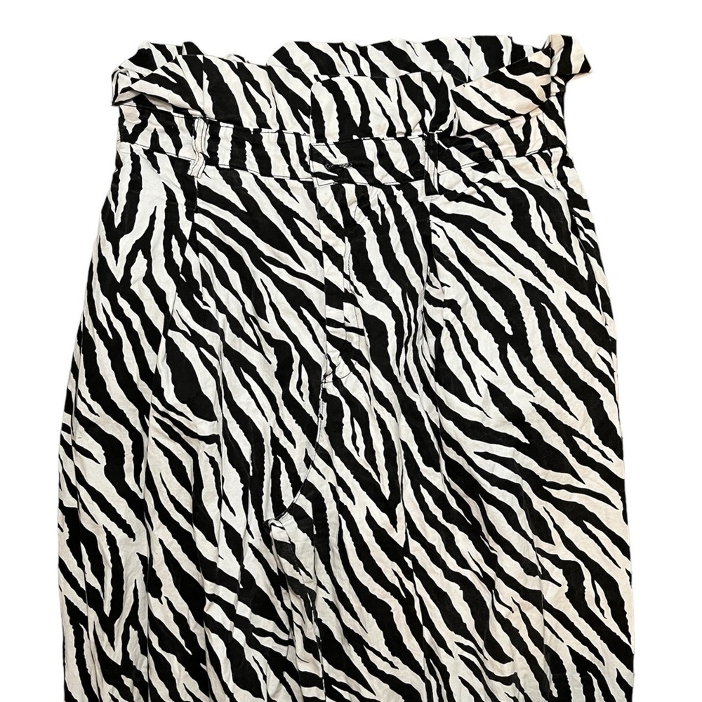 K TOO High Waisted 100% Cotton Black & White Animal Print Pants Size: Large - Picture 9 of 10
